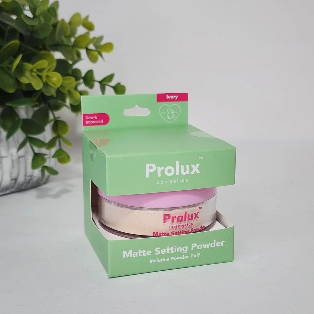 Prolux Cosmetics Matte Setting Powder Ivory with Powder Puff 0.35oz FPT00072 NEW